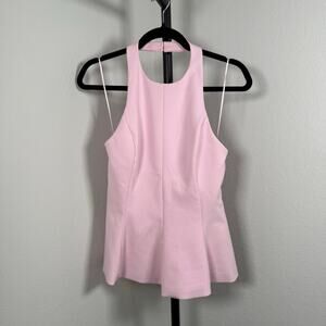 Zara Pink peplum stretch halter top open back women’s size medium